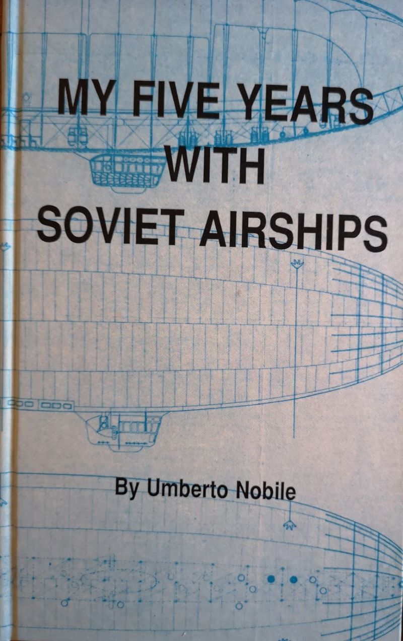 Picture of book\'s colour pictorial cover with line drawings of airships
